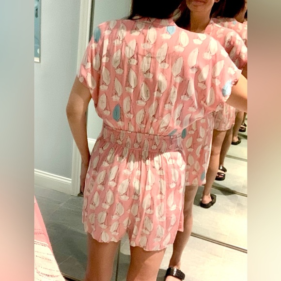 Anthropologie Maeve Tourista Sailboat Romper in Pink Size 6 - Picture 6 of 7